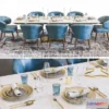 1202544 - FURNITURE 3D MODELS - Luxury Ottiu Restaurant Table Set