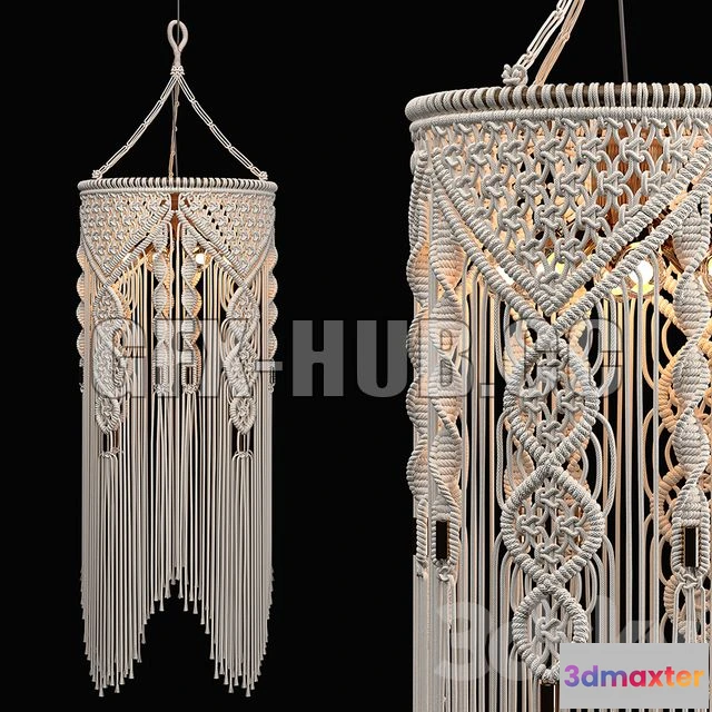 1202570 - FURNITURE 3D MODELS - Macrame Pendant Light 2