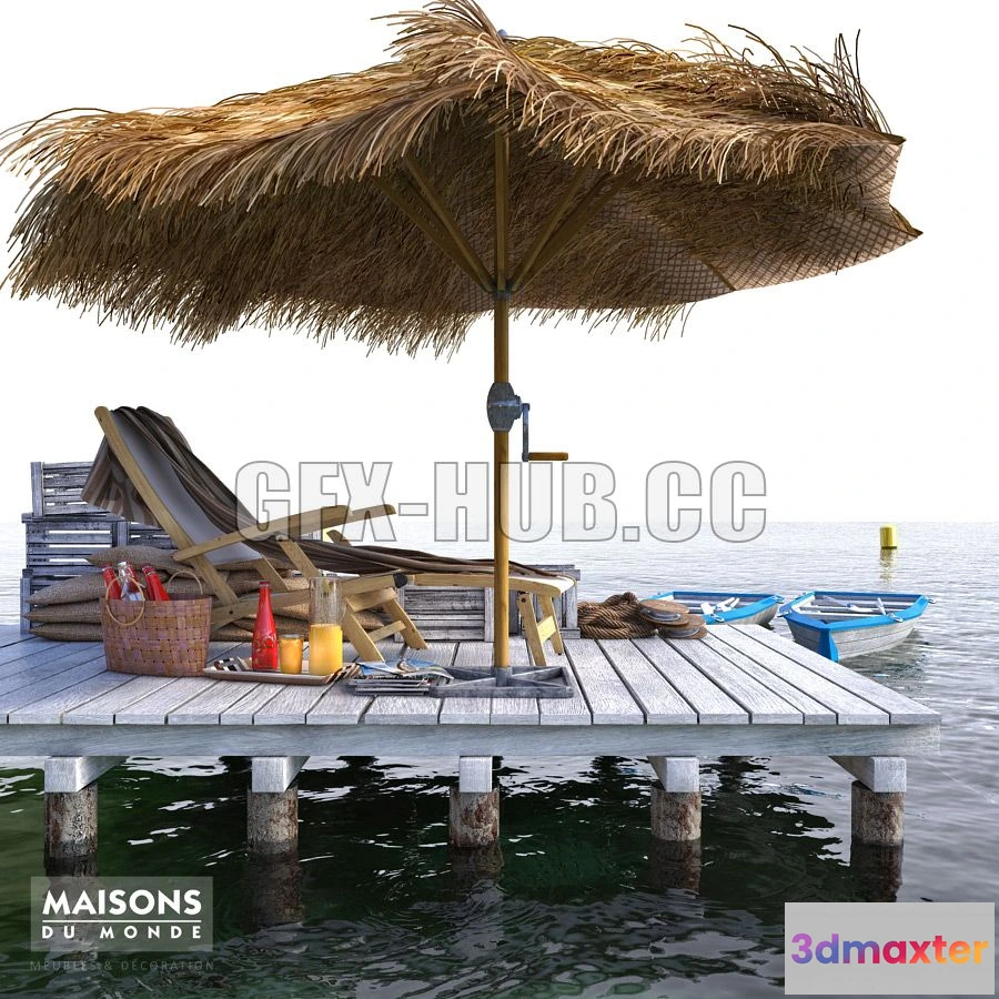 1202606 - FURNITURE 3D MODELS - Maisons du Monde beach set