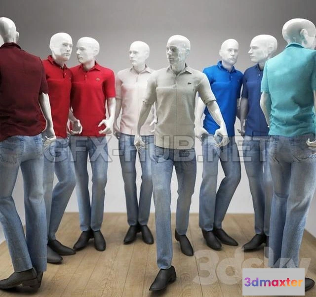 1202652 - FURNITURE 3D MODELS - Mannequins man LACOSTE