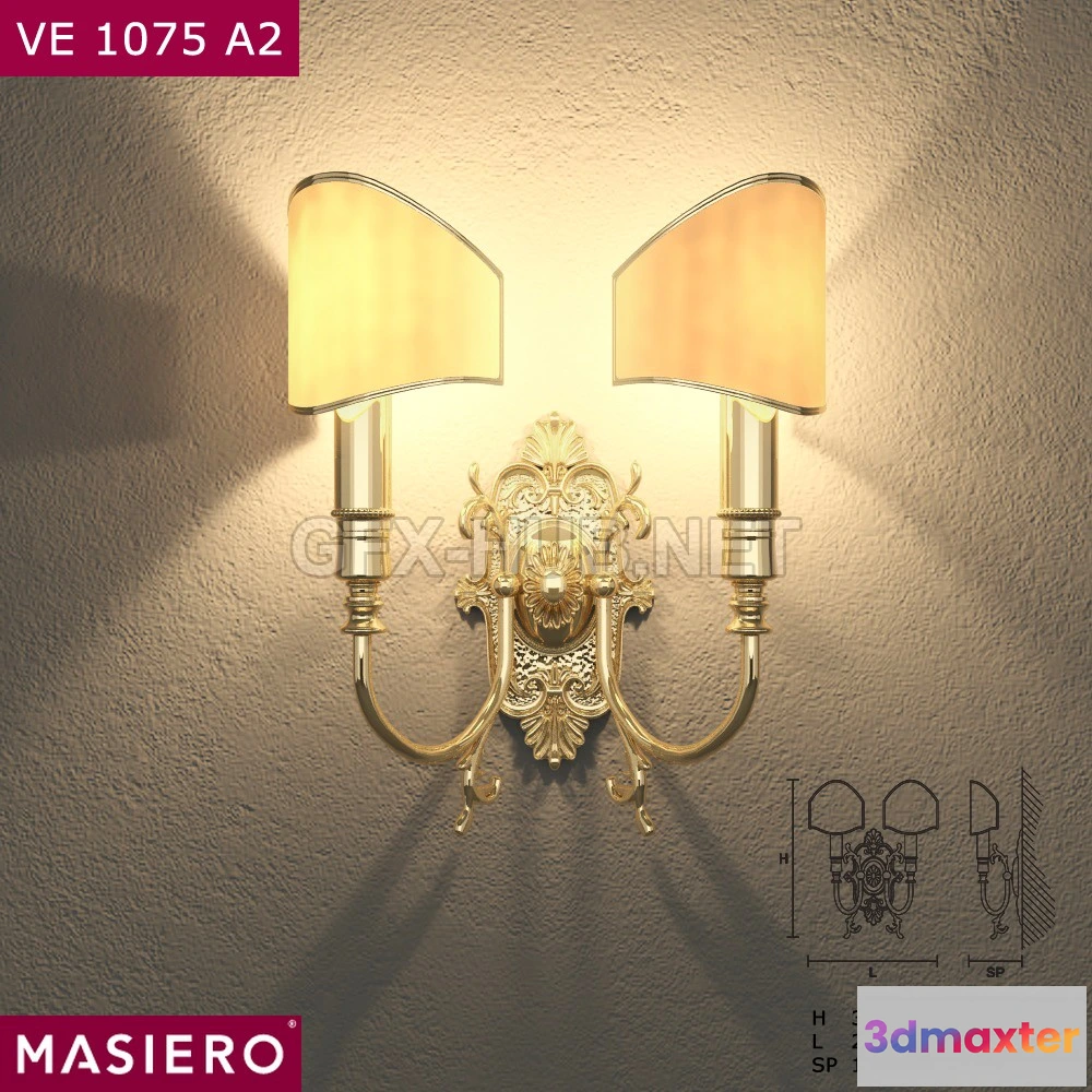 1202720 - FURNITURE 3D MODELS - Masiero VE1075 A2 wall lamp