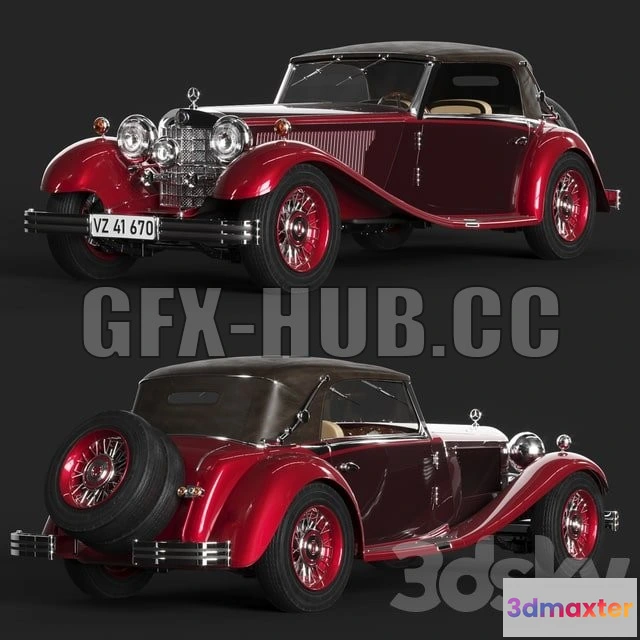 1202832 - FURNITURE 3D MODELS - Mercedes Benz 380 Cabriolet