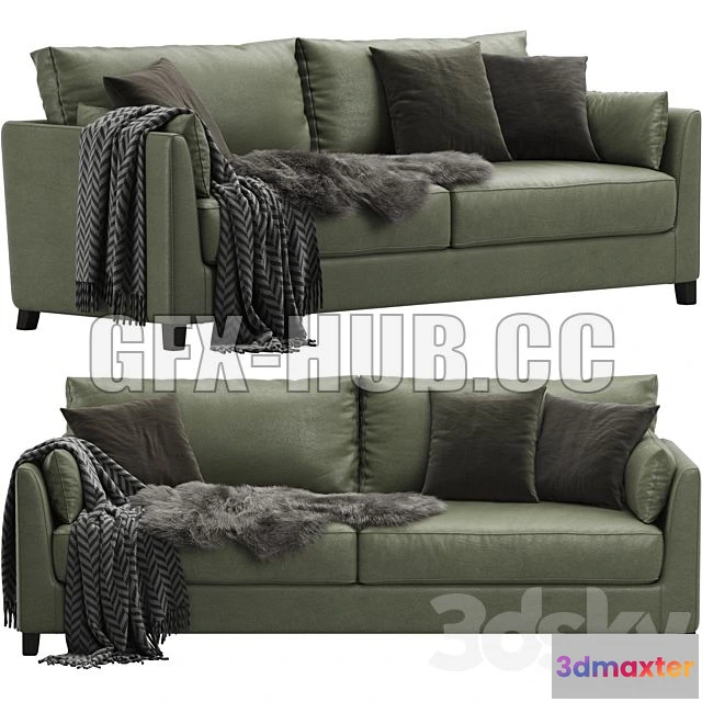 1202858 - FURNITURE 3D MODELS - Meridiani Bisse Sofa 220 cm