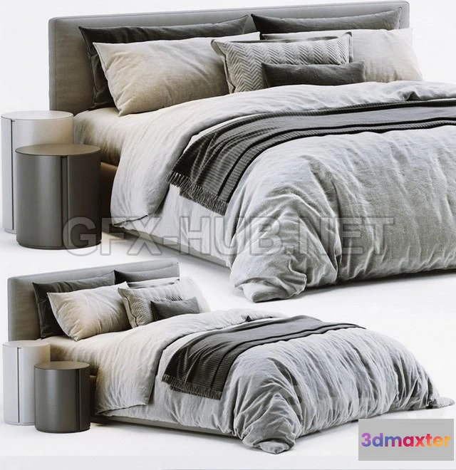 1202862 - FURNITURE 3D MODELS - Meridiani Stone Bed