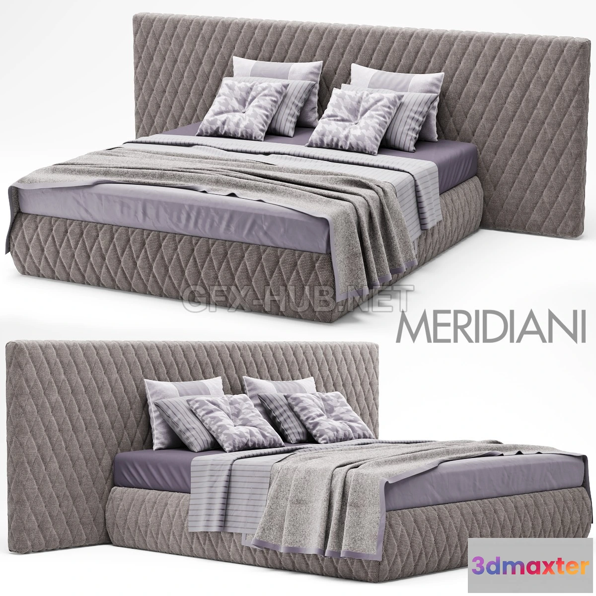 1202866 - FURNITURE 3D MODELS - MERIDIANI TUYO BED