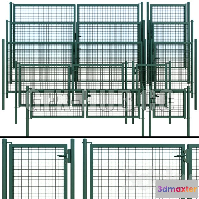 1202882 - FURNITURE 3D MODELS - Metal Gate Wicket set