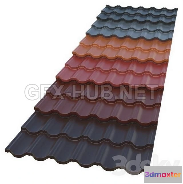 1202890 - FURNITURE 3D MODELS - Metal tile FINNERA Ruukki