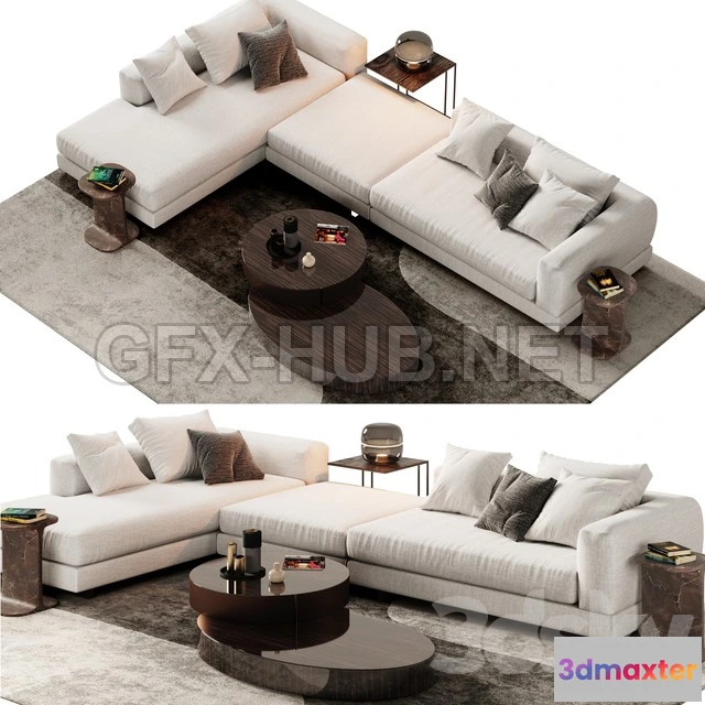 1202942 - FURNITURE 3D MODELS - Minotti Alexander Sofa Opcion B
