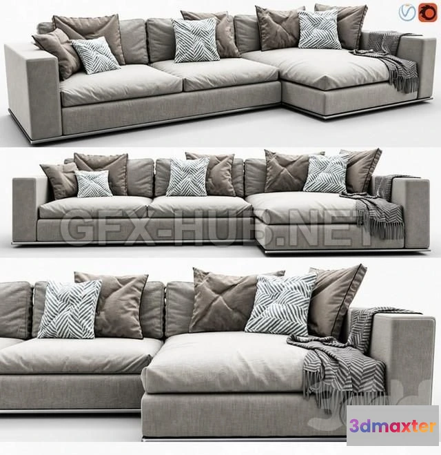 1202976 - FURNITURE 3D MODELS - Minotti Hamilton Arrangement 02