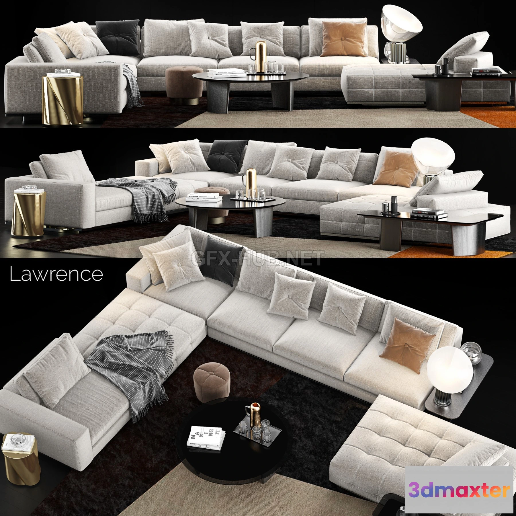 1202980 - FURNITURE 3D MODELS - Minotti Lawrence Sofa 6