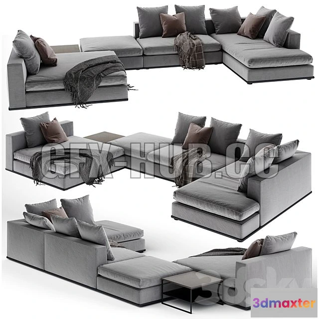 1202994 - FURNITURE 3D MODELS - Minotti Powell 5 Sofa
