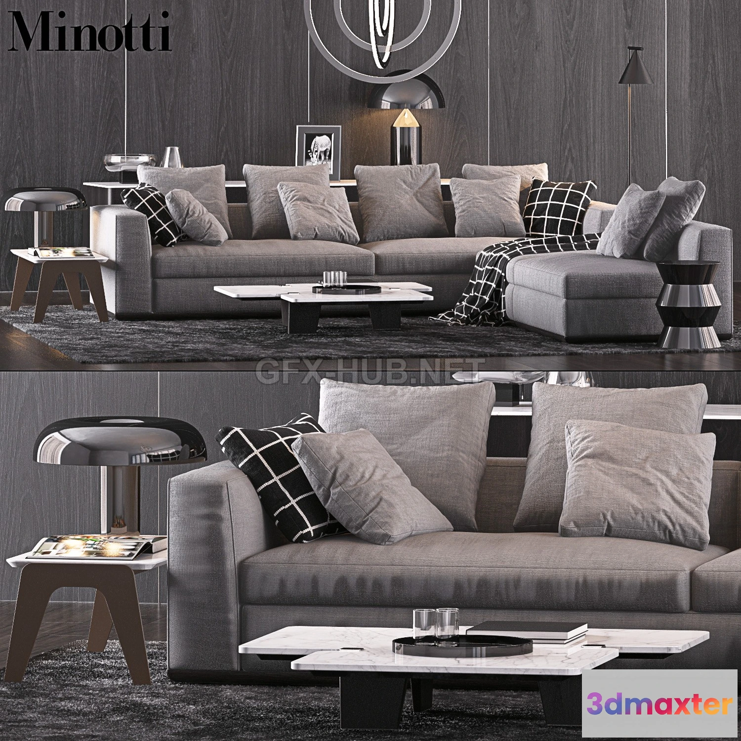 1202998 - FURNITURE 3D MODELS - Minotti Set 9