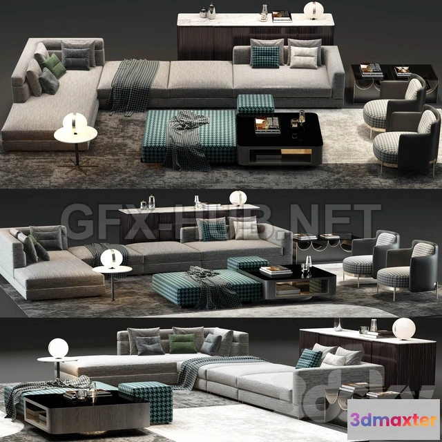 1203002 - FURNITURE 3D MODELS - Minotti Sofa
