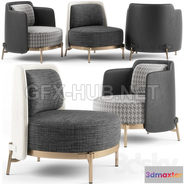 1203004 - FURNITURE 3D MODELS - Minotti Tape armchairs set