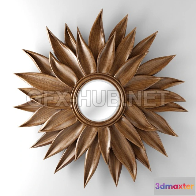 1203024 - FURNITURE 3D MODELS - Mirror in a modern Peony frame