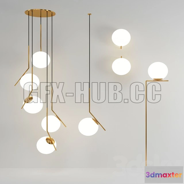 1203070 - FURNITURE 3D MODELS - Modern Glass Bulb pendant lamps