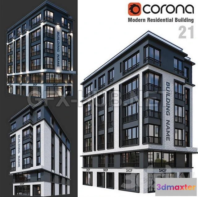 1203082 - FURNITURE 3D MODELS - Modern Residential Building 21