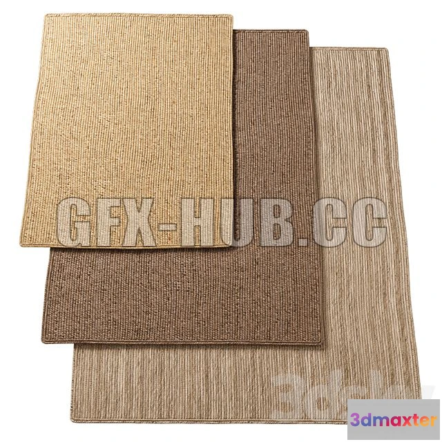 1203216 - FURNITURE 3D MODELS - Natural Lengthwise Braided Jute Rug
