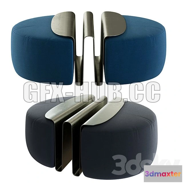 1203220 - FURNITURE 3D MODELS - Natuzzi WAVE Pouf