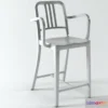 1203226 - FURNITURE 3D MODELS - Navy Counter Stool With Arms