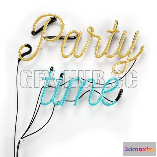 1203252 - FURNITURE 3D MODELS - Neon inscription Party time