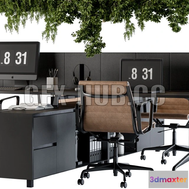 1203384 - FURNITURE 3D MODELS - Office Furniture - employee Set 16