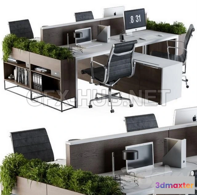 1203386 - FURNITURE 3D MODELS - Office Furniture Flower Box 03