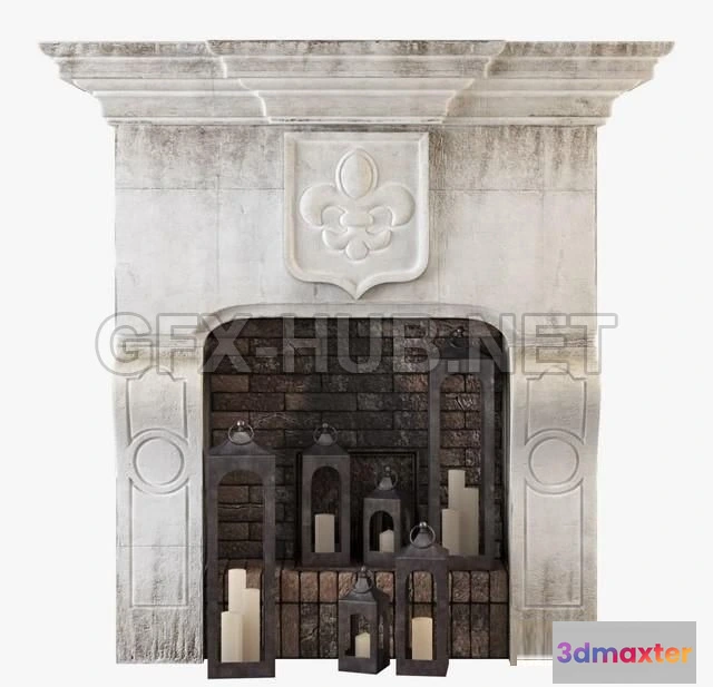 1203400 - FURNITURE 3D MODELS - Old fireplace