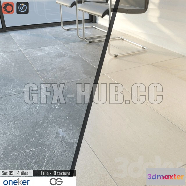 1203432 - FURNITURE 3D MODELS - Oneker Tile Set 05 (45X90)