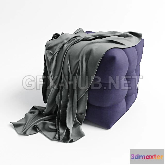 1203500 - FURNITURE 3D MODELS - Padded Stool with plaid