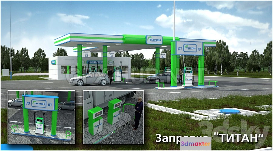1203618 - FURNITURE 3D MODELS - Petrol Station Titan