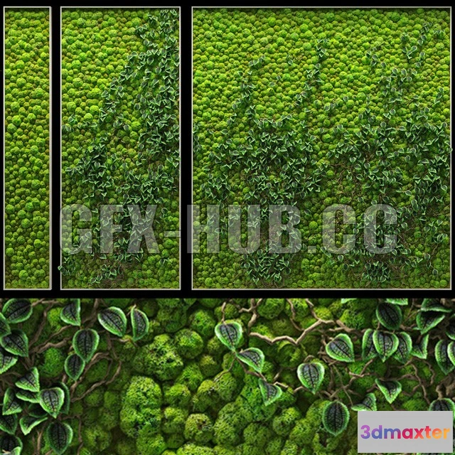 1203632 - FURNITURE 3D MODELS - Phytowall from several panels