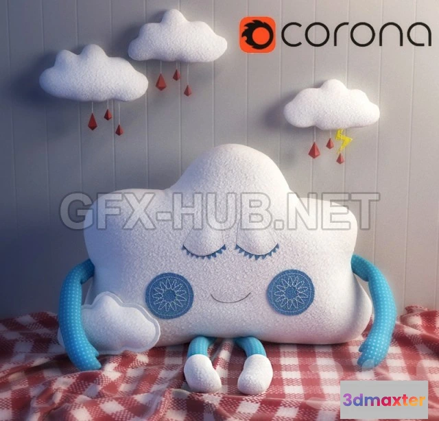 1203662 - FURNITURE 3D MODELS - Pillow toy clouds