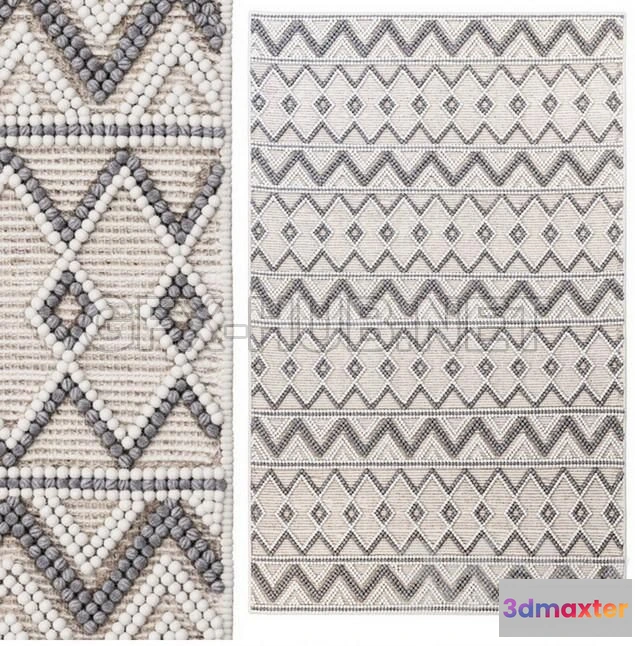 1203688 - FURNITURE 3D MODELS - Pirlo Boho Farmhouse Wool Area Rug