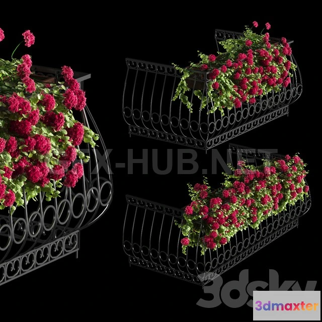 1203742 - FURNITURE 3D MODELS - Plant Geranium for The Facade