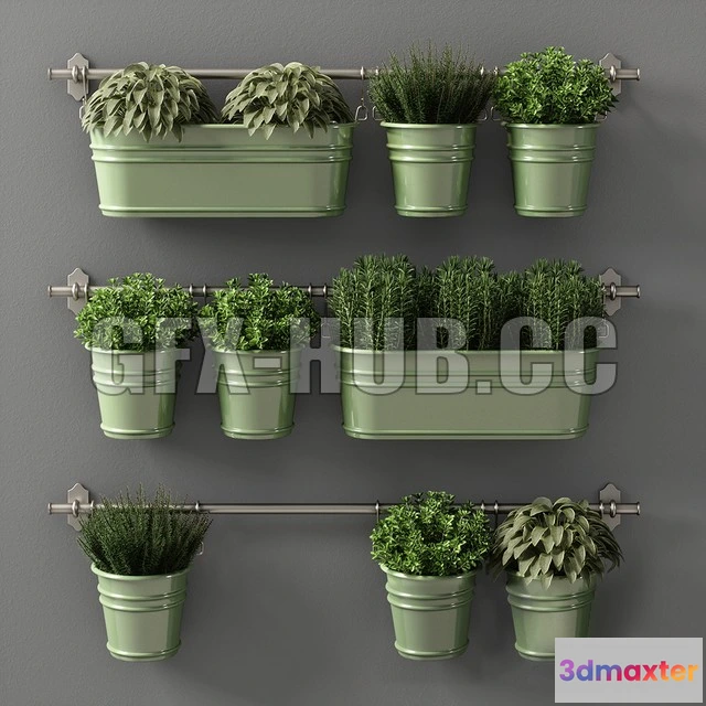 1203830 - FURNITURE 3D MODELS - Plants set 08 (IKEA Fintorp)