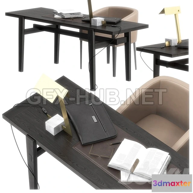 1203862 - FURNITURE 3D MODELS - Poliform Home Hotel Desk Set