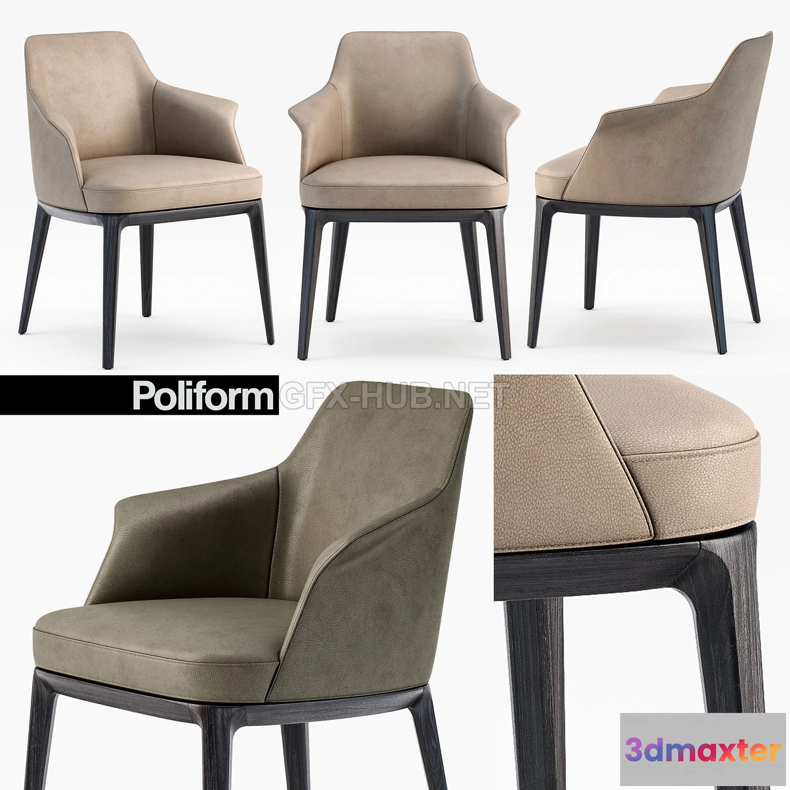 1203868 - FURNITURE 3D MODELS - Poliform Sophie armchair