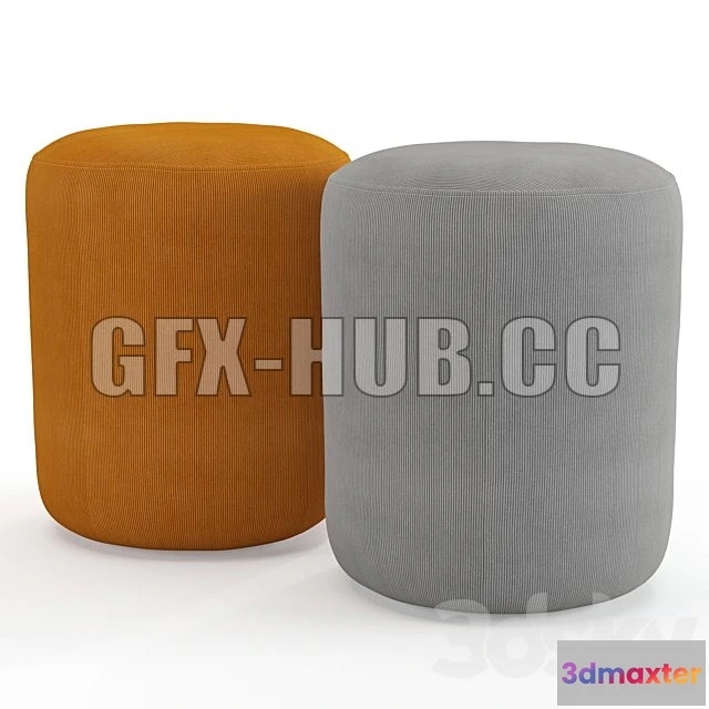 1203896 - FURNITURE 3D MODELS - Pouf Lenou by La Redoute