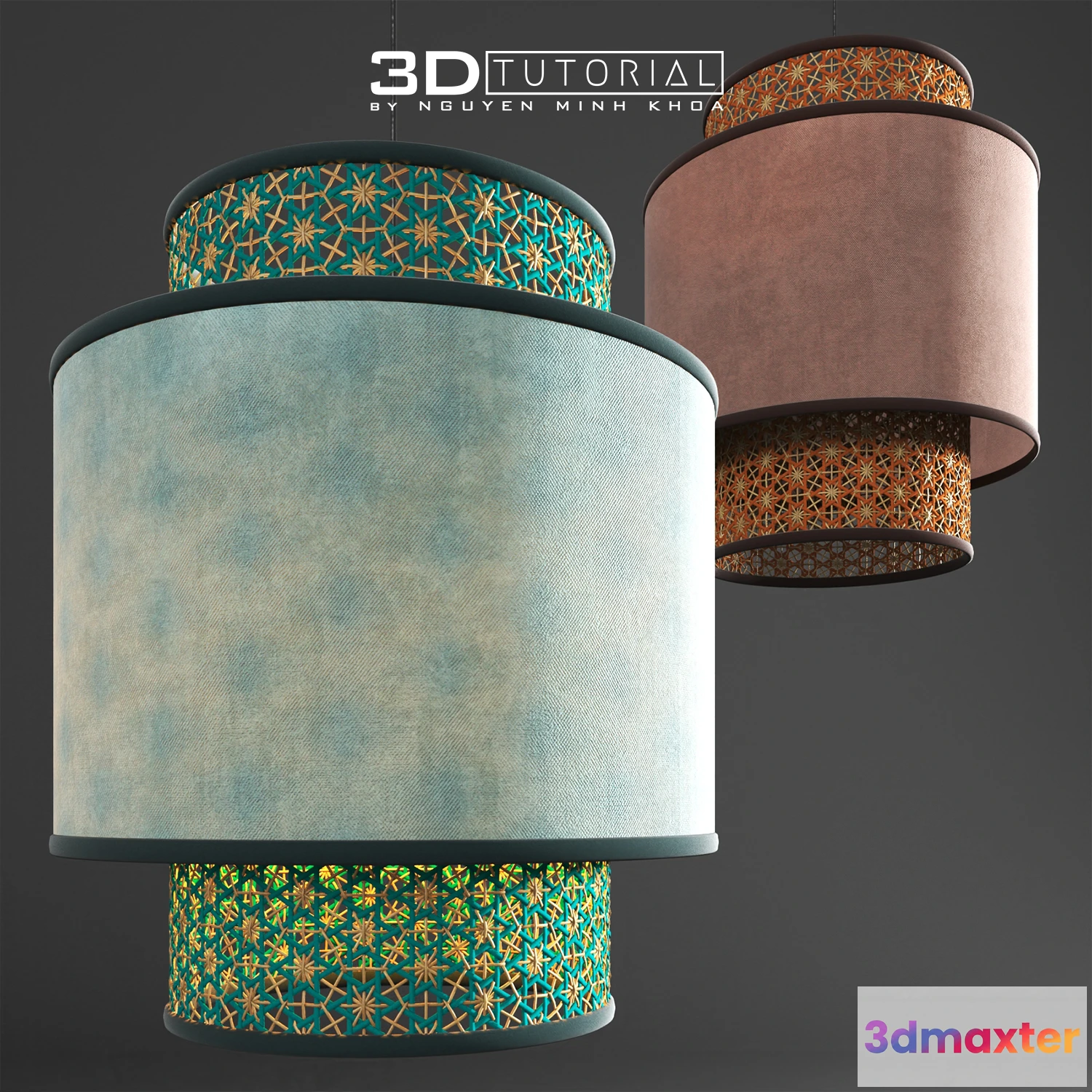 1203964 - FURNITURE 3D MODELS - Rattan lamp 2 modelbyNguyenMinhKhoa