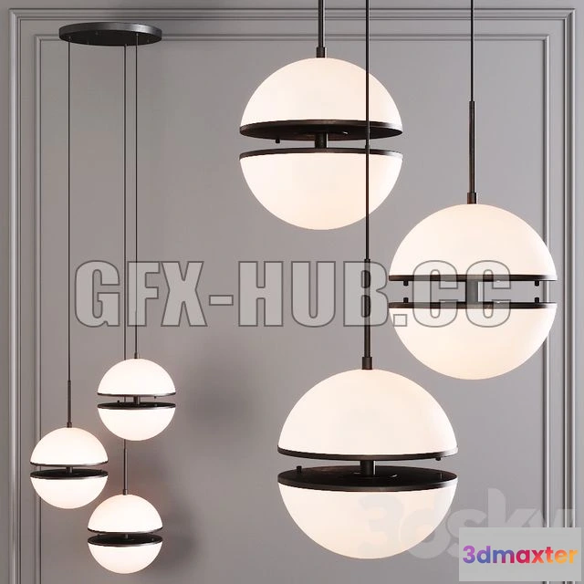 1204012 - FURNITURE 3D MODELS - Restoration Hardware HEMISPHERE pendant light