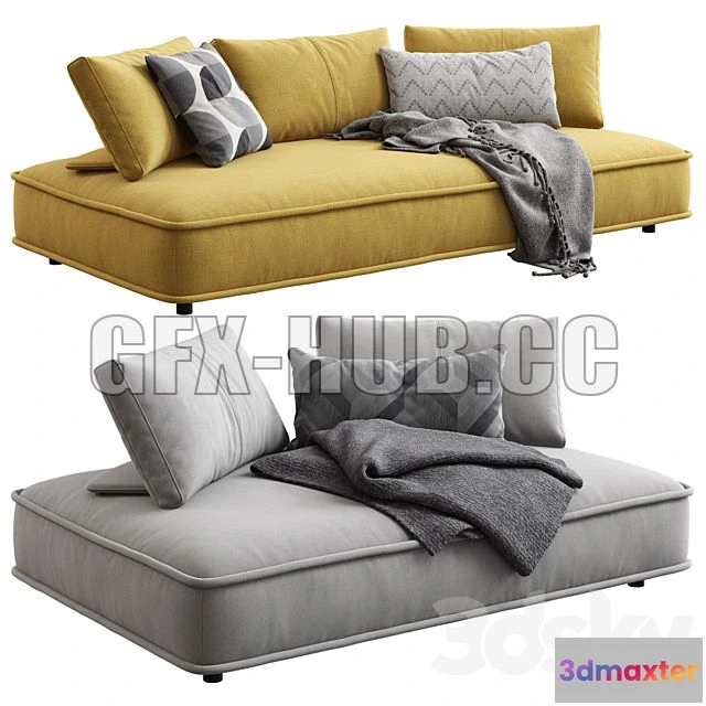 1204062 - FURNITURE 3D MODELS - Roche Bobois Escapade Large Sofa