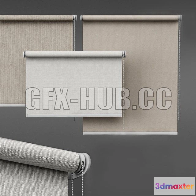 1204076 - FURNITURE 3D MODELS - Roller blind set 01