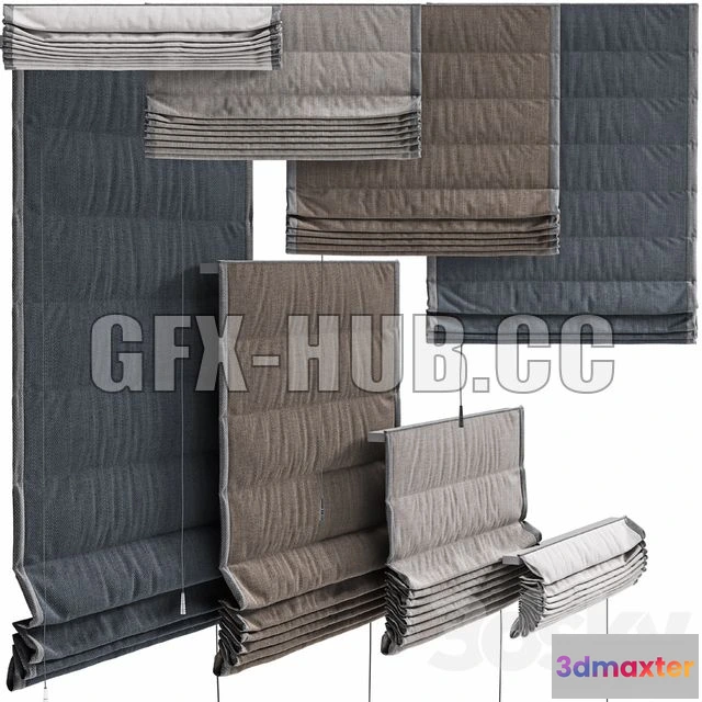 1204090 - FURNITURE 3D MODELS - Roman Curtains