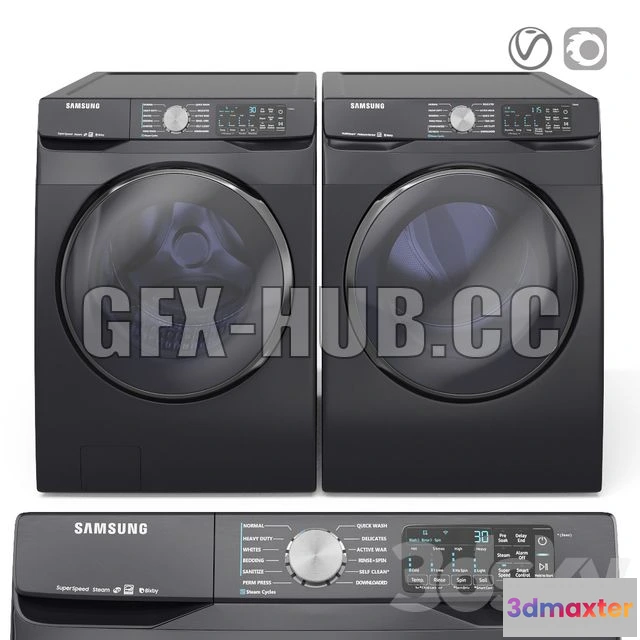 1204174 - FURNITURE 3D MODELS - Samsung washer and dryer