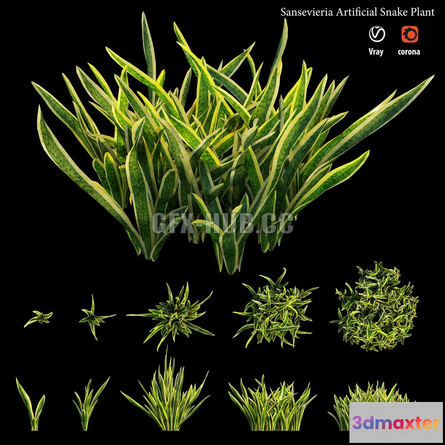 1204180 - FURNITURE 3D MODELS - Sansevieria Artificial Snake Plant