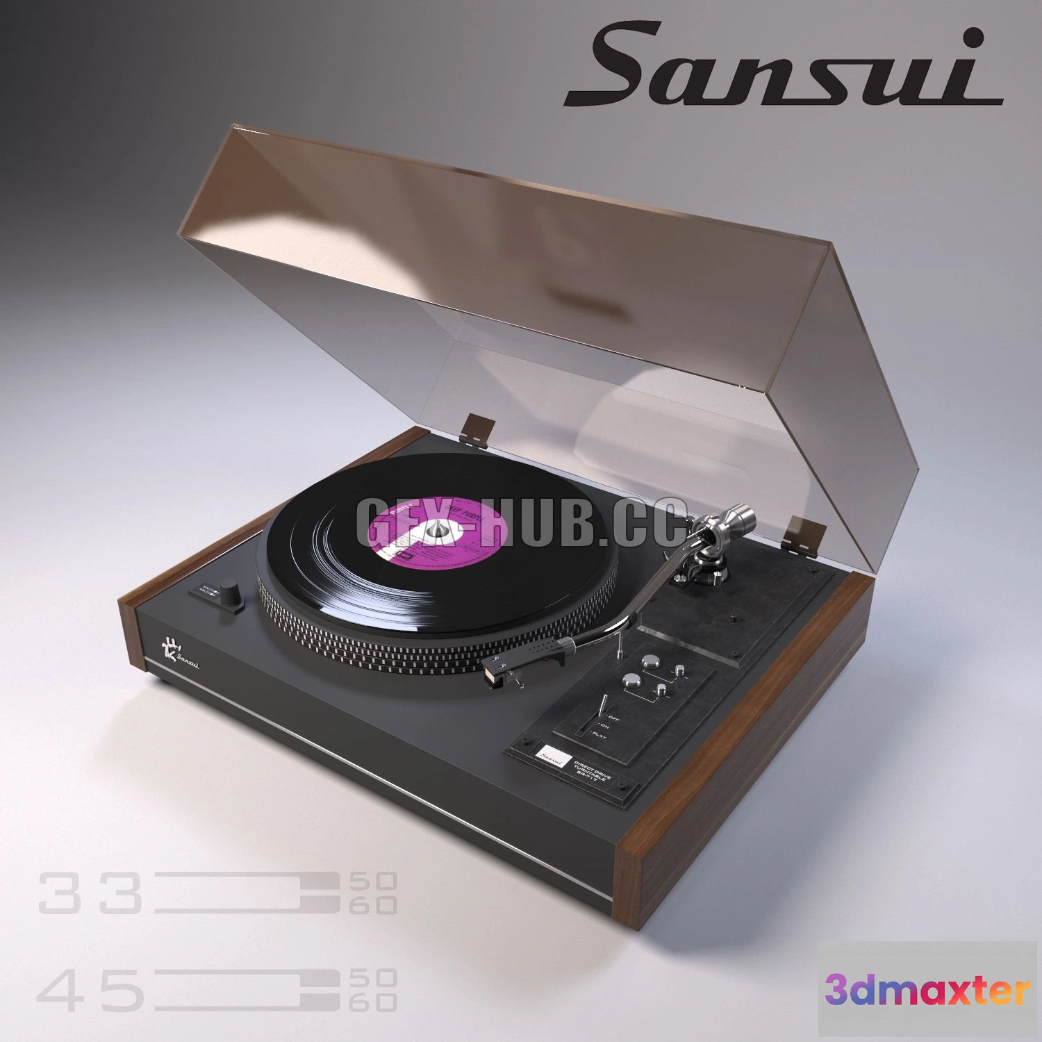1204184 - FURNITURE 3D MODELS - Sansui SR-717 vinyl player
