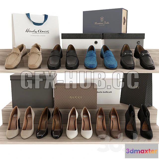 1204290 - FURNITURE 3D MODELS - Set of Shoes