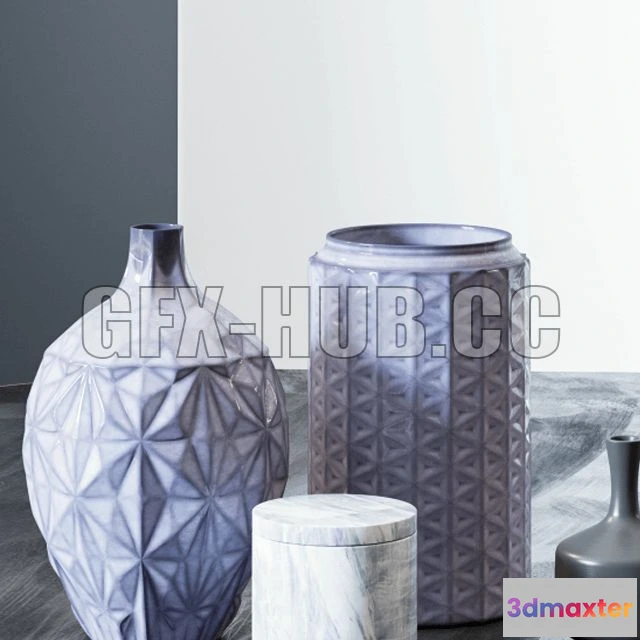 1204298 - FURNITURE 3D MODELS - Set vases Ellos Home Corona