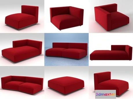1204316 - FURNITURE 3D MODELS - Shangai Sofa system